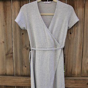 Bershka Grey Wrap Dress